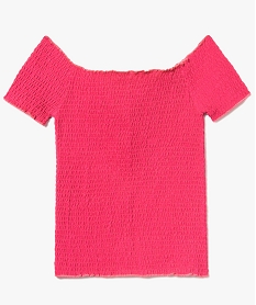 tee-shirt a smocks et epaules denudees rose tee-shirts7540801_1