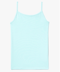 GEMO Débardeur en coton extensible à fines bretelles fille Bleu