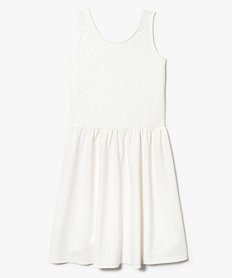 GEMO Robe bi-matière sans manches blanc chine