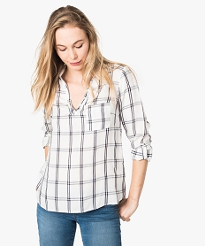 GEMO Blouse femme fluide à motifs et col v à boutons Imprimé