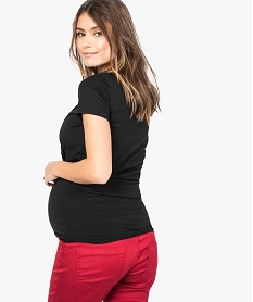 tee-shirt de grossesse effet superpose a manches courtes noir7553801_3