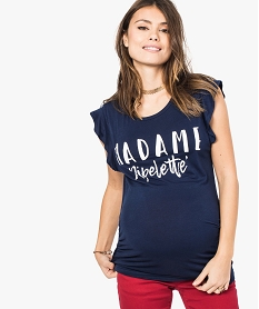 tee-shirt de grossesse imprime avec manches volantees imprime7554001_1