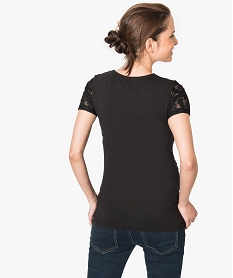 tee-shirt de grossesse empiecement dentelle noir t-shirts manches courtes7554201_3