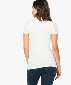 tee-shirt de grossesse empiecement dentelle blanc7554301_3