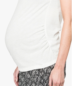 tee-shirt de grossesse avec dentelle et fil paillete beige t-shirts manches courtes7554601_2
