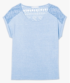 tee-shirt paillete avec dentelle sur les epaules bleu7555801_4