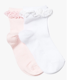 lot de 2 paires de soquettes avec haut de la tige en dentelle blanc chaussettes7557801_1