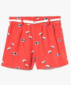 GEMO Short fluide imprimé avec ceinture Orange