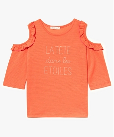 tee-shirt manches 34 avec epaules denudees orange7560701_1