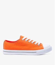 GEMO Baskets femme en toile à bout renforcé fermeture lacets orange standard