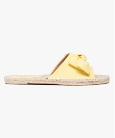 mules ouvertes femme avec noeud sur le dessus et semelle corde jaune espadrilles7562101_1