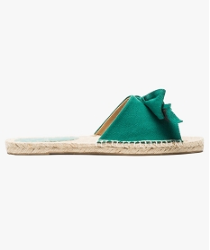 mules ouvertes femme avec noeud sur le dessus et semelle corde vert espadrilles7562201_1