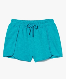 GEMO Short en jersey de coton avec galon de pompons Bleu