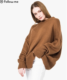 GEMO Pull oversize en grosse maille Orange