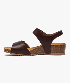 sandales confort en cuir ajustables par brides autoagrippantes brun chaussures confort7573201_3