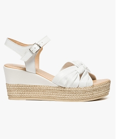 sandales compensees en cuir souple blanc7576101_1