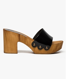 GEMO Mules vernies à talon noir chine