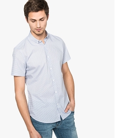 chemise a motifs a manches courtes bleu7577501_1