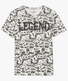 tee-shirt imprime avec inscription legend gris7578701_4