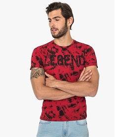 tee-shirt imprime avec inscription legend rouge7578801_1