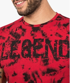 tee-shirt imprime avec inscription legend rouge7578801_2
