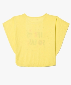 tee-shirt a motifs manches chauve-souris jaune tee-shirts7584301_2