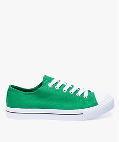 baskets femme en toile a bout renforce fermeture lacets vert7585901_1