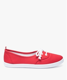 baskets femme fines en toile avec lacets cordelette rouge7586501_1