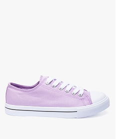 GEMO Baskets femme en toile à bout renforcé fermeture lacets violet standard