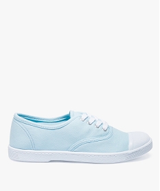 GEMO Baskets femme en toile avec lacets et bout renforcé Bleu