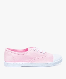 GEMO Baskets en toile avec lacets et bout renforcé femme Rose