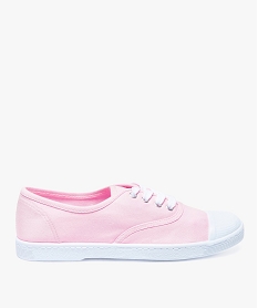 GEMO Baskets femme en toile avec lacets et bout renforcé Rose