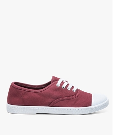 GEMO Baskets en toile avec lacets et bout renforcé femme Rouge