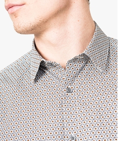 chemise manches courtes coupe slim a motifs imprime7590601_2