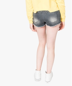 short en jean stretch avec bas frange gris7591601_3