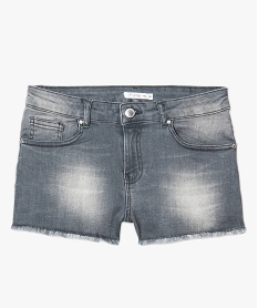 short en jean stretch avec bas frange gris7591601_4