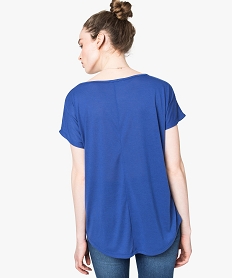 tee-shirt femme loose imprime bleu7593801_3