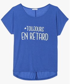 tee-shirt femme loose imprime bleu7593801_4
