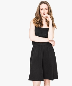 GEMO Robe dété brodée à bretelles noir standard