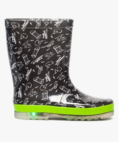 GEMO Bottes de pluie motif skate à semelle lumineuse Gris