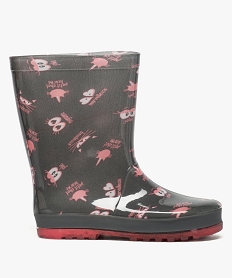 GEMO Bottes en caoutchouc bicolores à motifs Noir