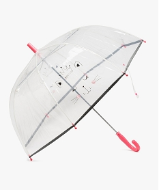 GEMO Parapluie fille transparent motif chat Multicolore