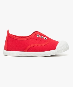 GEMO Tennis sans lacets en toile unie avec bout renforcé Rouge