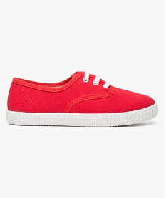 tennis lacees en toile unie rouge7604701_1