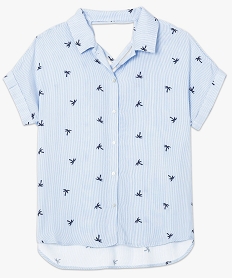 chemise ajouree avec fines rayures et motifs palmiers imprime chemisiers7608001_4