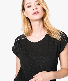 tee-shirt de grossesse avec dentelle et fil paillete noir7612701_2