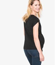 tee-shirt de grossesse avec dentelle et fil paillete noir7612701_3