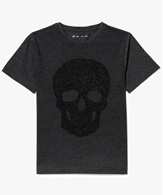 tee-shirt chine imprime tete de mort gris7613201_1