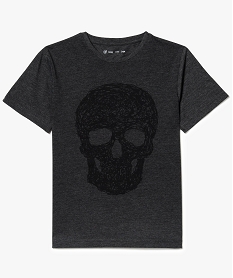 GEMO Tee-shirt chiné imprimé tête de mort Gris