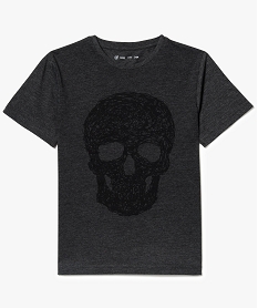 GEMO Tee-shirt chiné imprimé tête de mort Gris